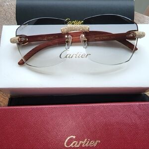 Cartier Gold and Brown Men's Sunglasses